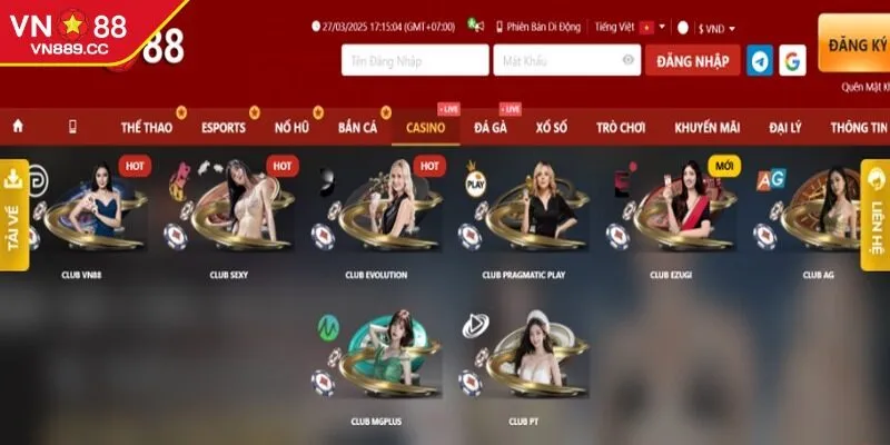Có nhiều sảnh casino sôi động để lựa chọn ngay